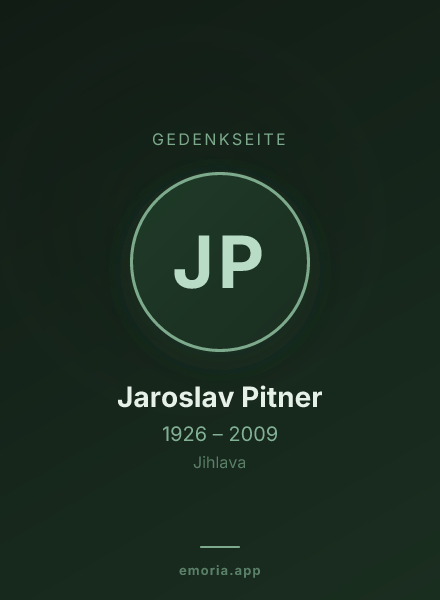 Gedenkportrait von Jaroslav Pitner