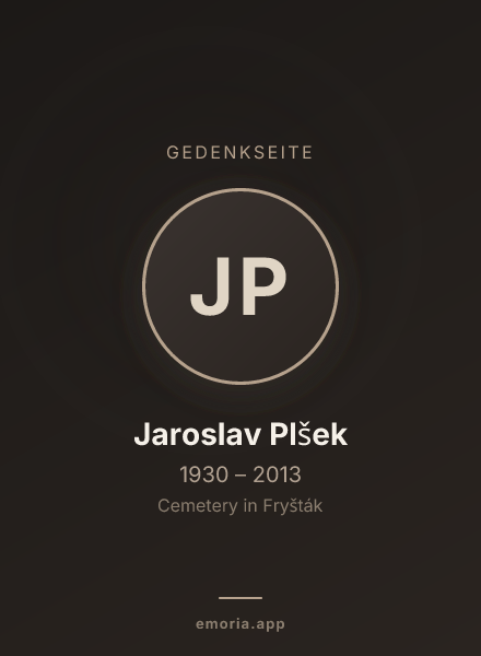 Gedenkportrait von Jaroslav Plšek