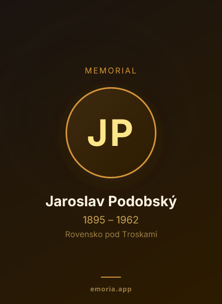 Memorial portrait of Jaroslav Podobský