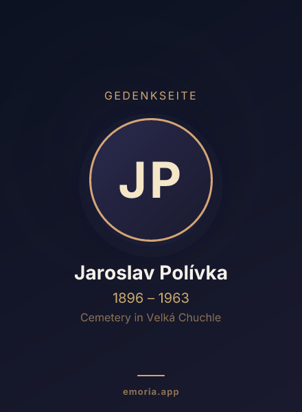 Gedenkportrait von Jaroslav Polívka