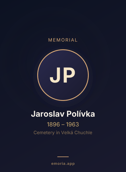 Memorial portrait of Jaroslav Polívka