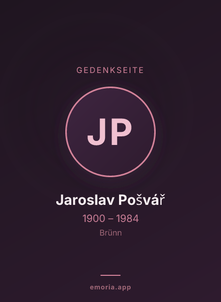 Gedenkportrait von Jaroslav Pošvář