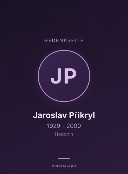 Gedenkportrait von Jaroslav Přikryl