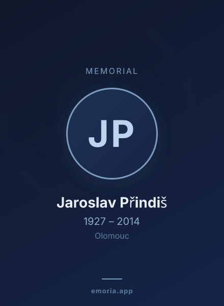 Memorial portrait of Jaroslav Přindiš