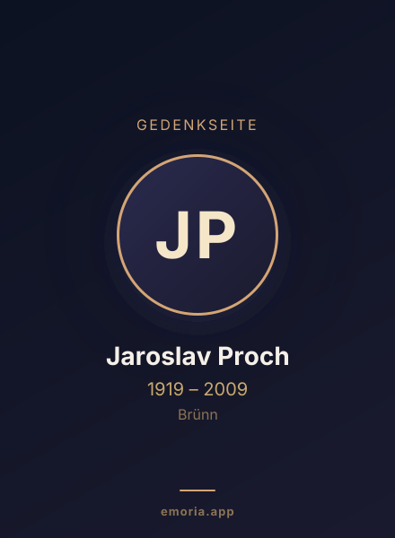Gedenkportrait von Jaroslav Proch
