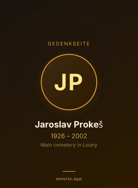 Gedenkportrait von Jaroslav Prokeš