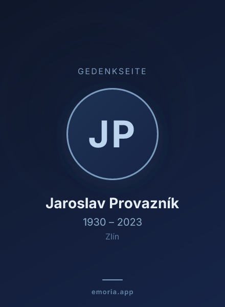 Gedenkportrait von Jaroslav Provazník
