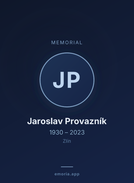 Memorial portrait of Jaroslav Provazník
