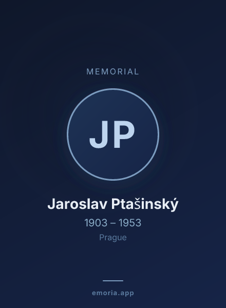 Memorial portrait of Jaroslav Ptašinský