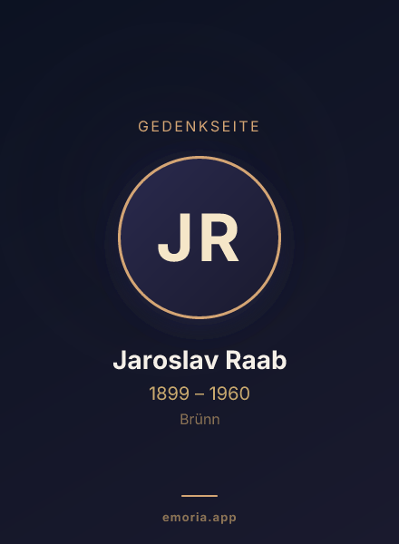 Gedenkportrait von Jaroslav Raab