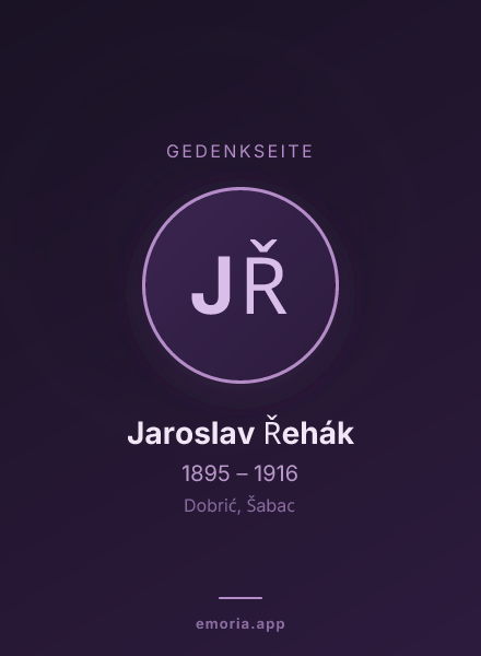 Gedenkportrait von Jaroslav Řehák