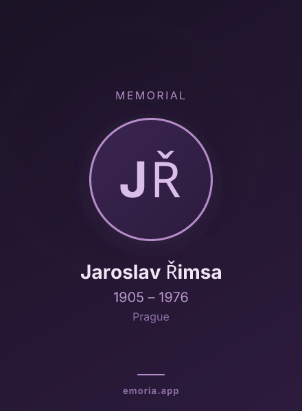 Memorial portrait of Jaroslav Řimsa