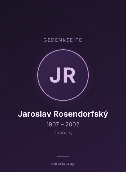 Gedenkportrait von Jaroslav Rosendorfský