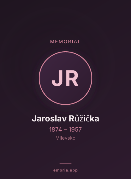 Memorial portrait of Jaroslav Růžička