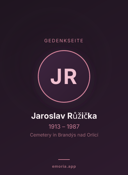 Gedenkportrait von Jaroslav Růžička