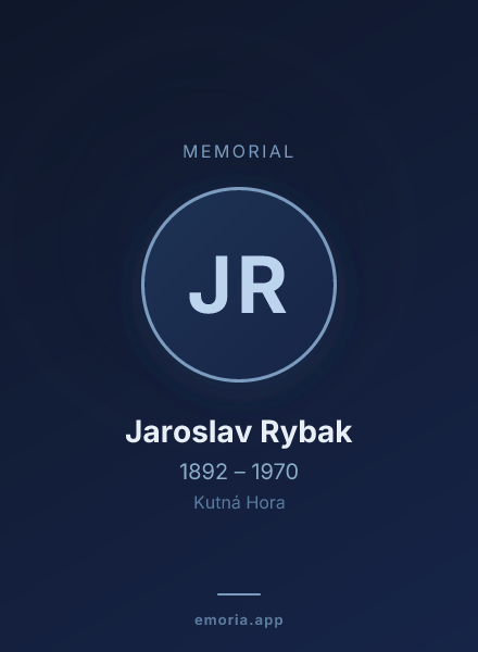 Memorial portrait of Jaroslav Rybak