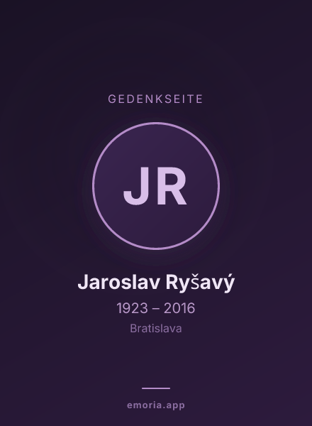 Gedenkportrait von Jaroslav Ryšavý