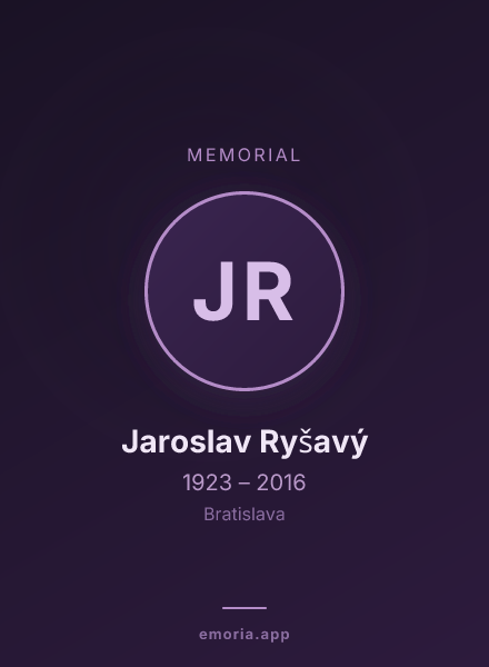 Memorial portrait of Jaroslav Ryšavý