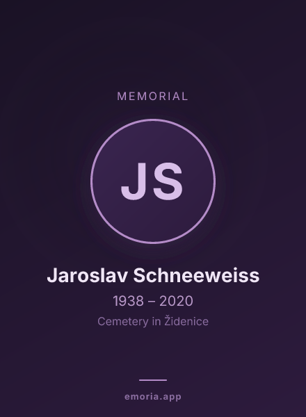 Memorial portrait of Jaroslav Schneeweiss