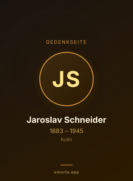 Gedenkportrait von Jaroslav Schneider
