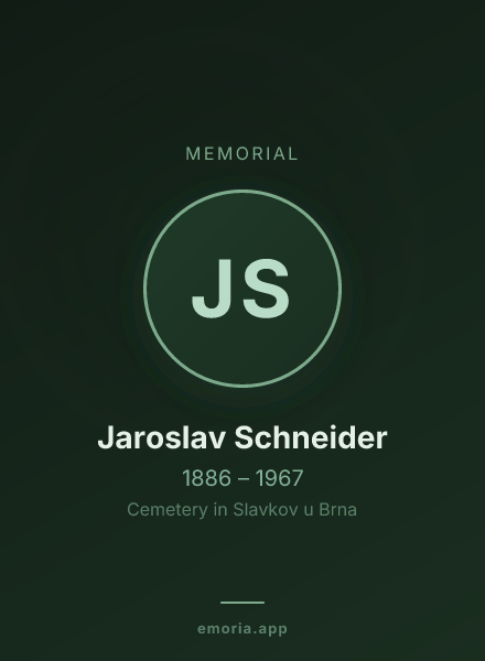 Memorial portrait of Jaroslav Schneider