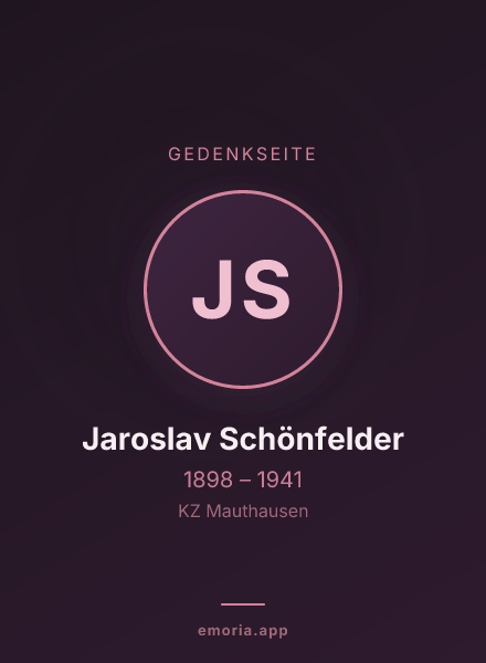 Gedenkportrait von Jaroslav Schönfelder