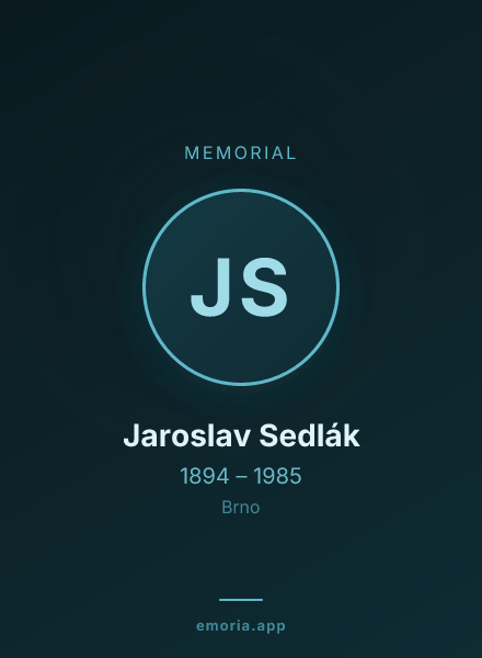 Memorial portrait of Jaroslav Sedlák