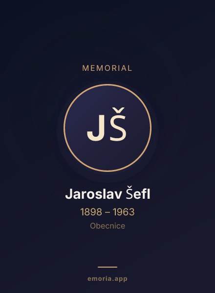 Memorial portrait of Jaroslav Šefl