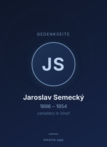 Gedenkportrait von Jaroslav Semecký