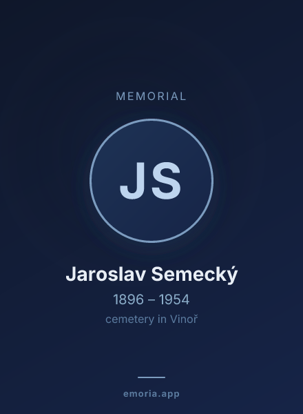 Memorial portrait of Jaroslav Semecký