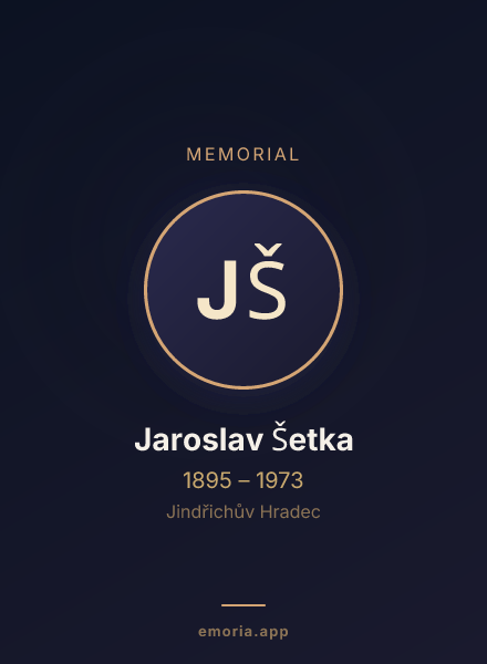 Memorial portrait of Jaroslav Šetka