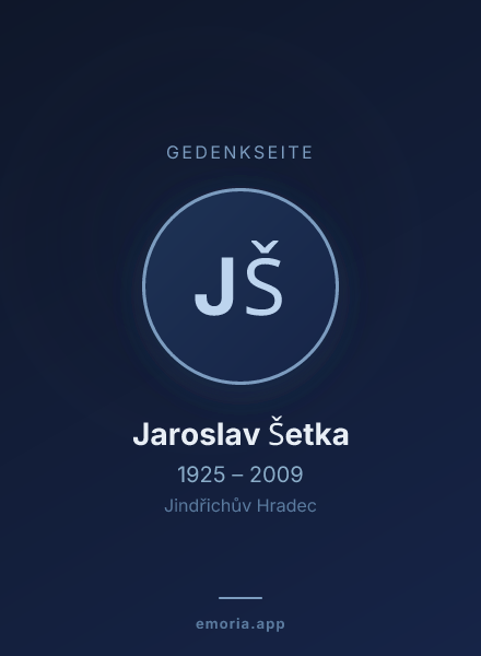 Gedenkportrait von Jaroslav Šetka