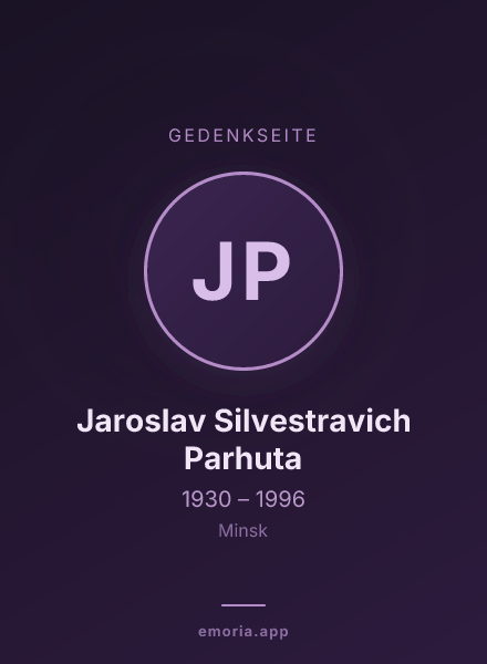 Gedenkportrait von Jaroslav Silvestravich Parhuta
