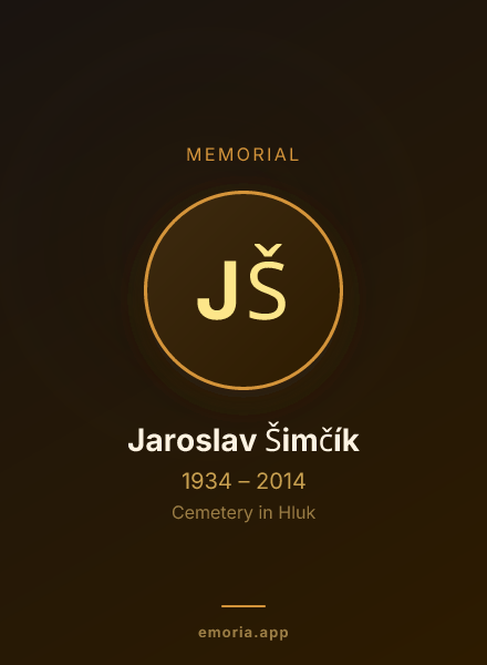 Memorial portrait of Jaroslav Šimčík