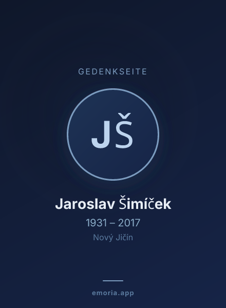 Gedenkportrait von Jaroslav Šimíček