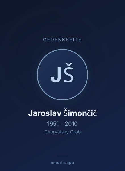Gedenkportrait von Jaroslav Šimončič