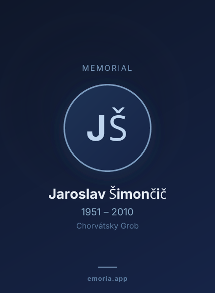 Memorial portrait of Jaroslav Šimončič