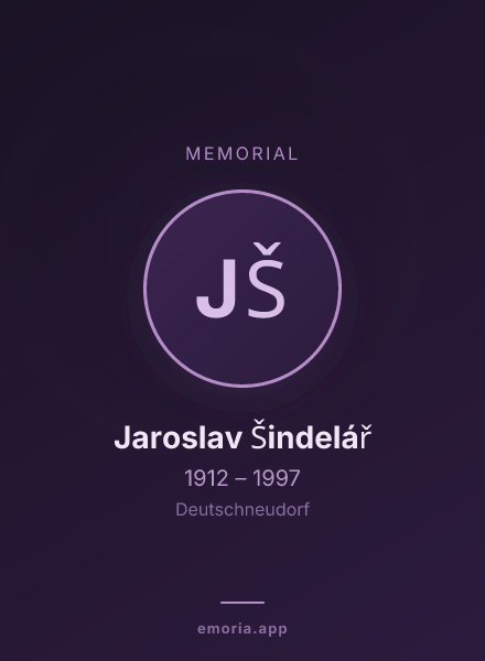 Memorial portrait of Jaroslav Šindelář