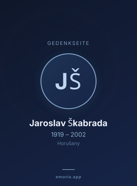 Gedenkportrait von Jaroslav Škabrada