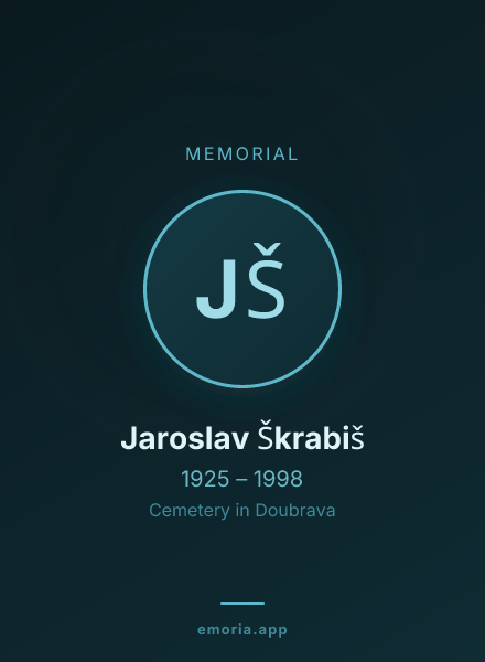 Memorial portrait of Jaroslav Škrabiš