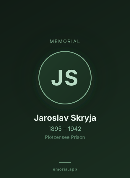 Memorial portrait of Jaroslav Skryja