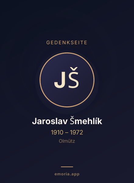 Gedenkportrait von Jaroslav Šmehlík