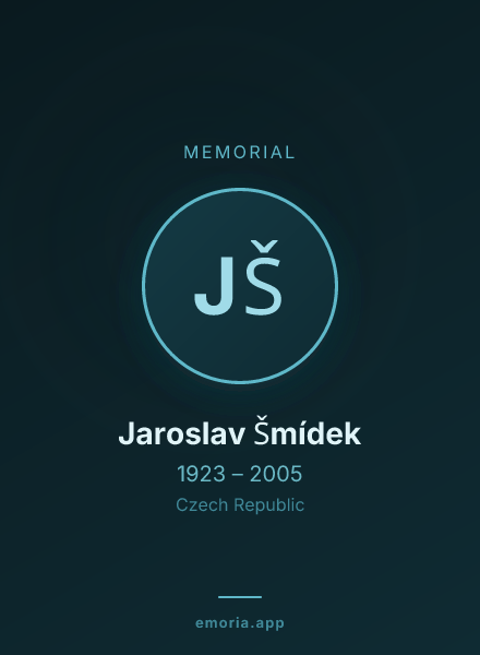 Memorial portrait of Jaroslav Šmídek