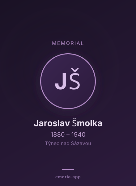 Memorial portrait of Jaroslav Šmolka