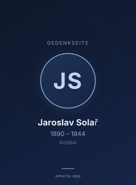 Gedenkportrait von Jaroslav Solař