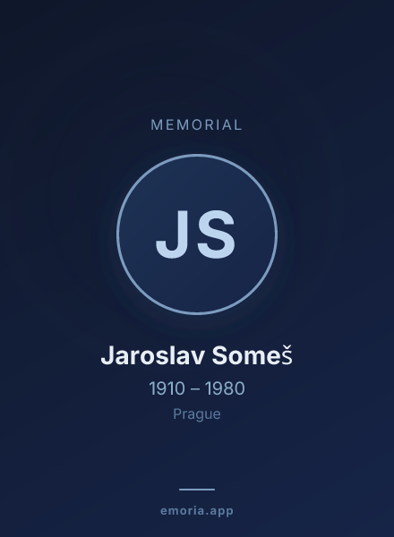 Memorial portrait of Jaroslav Someš