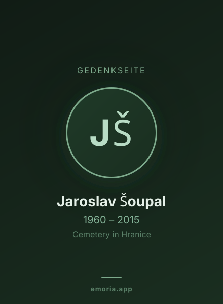 Gedenkportrait von Jaroslav Šoupal