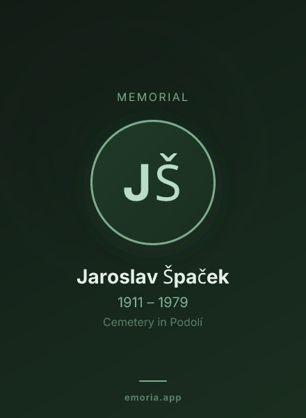 Memorial portrait of Jaroslav Špaček