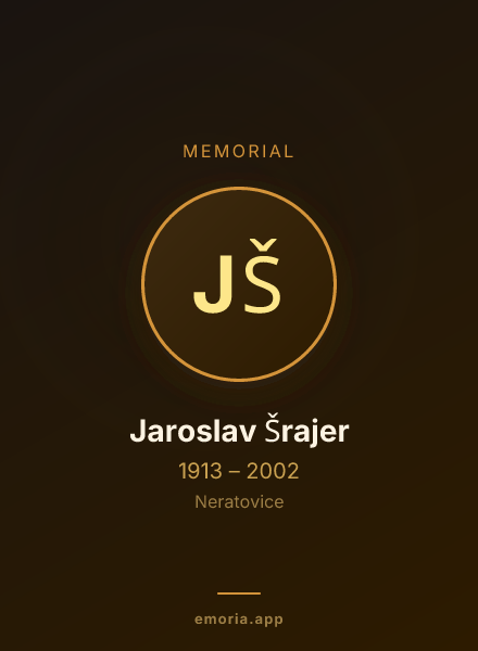 Memorial portrait of Jaroslav Šrajer