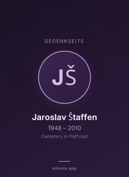 Gedenkportrait von Jaroslav Štaffen